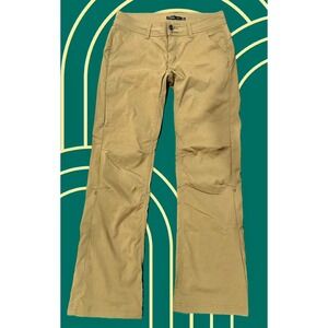 Prana Halle Hiking Pants Womens 8 Khaki Tan Roll Up Snap Cuff W4HARG113 Regular
